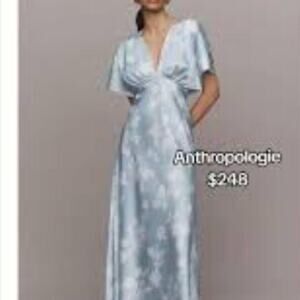 Bhldn leila deep v flutter sleeve satin